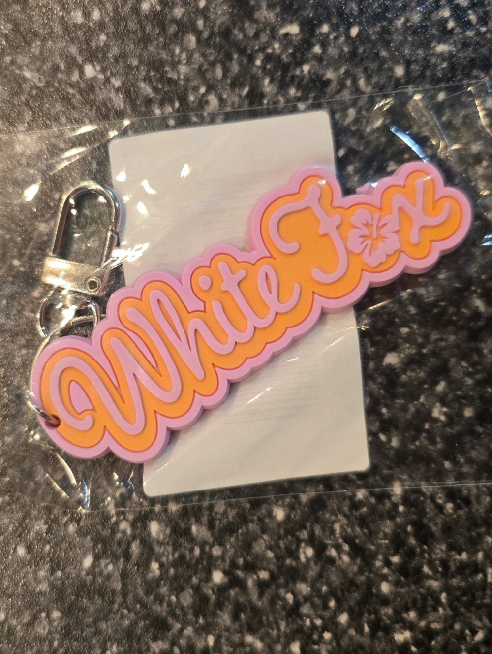 White Fox Boutique I've Got You Keychain Pink & Orange Retro NWT